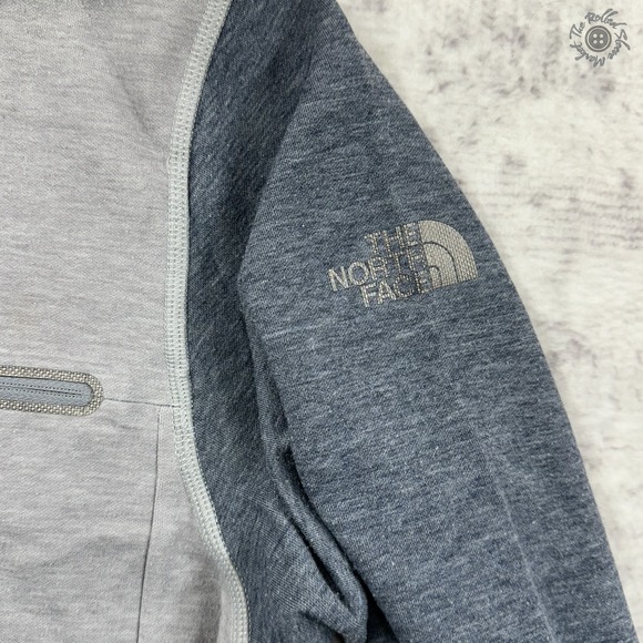 The North Face Men's Large Gray Charcoal Colorblock Full Zip Sweatshirt Jacket‎ - Picture 4 of 8